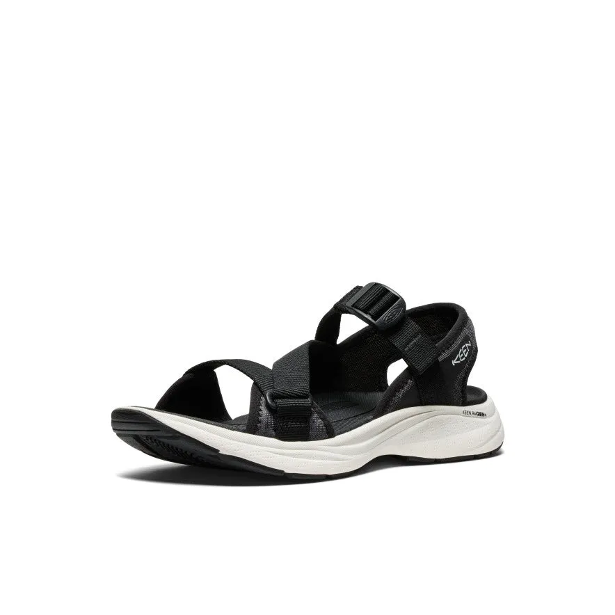 Sandale Leiki à bout ouvert pour femme | Noir/Blanc étoilé