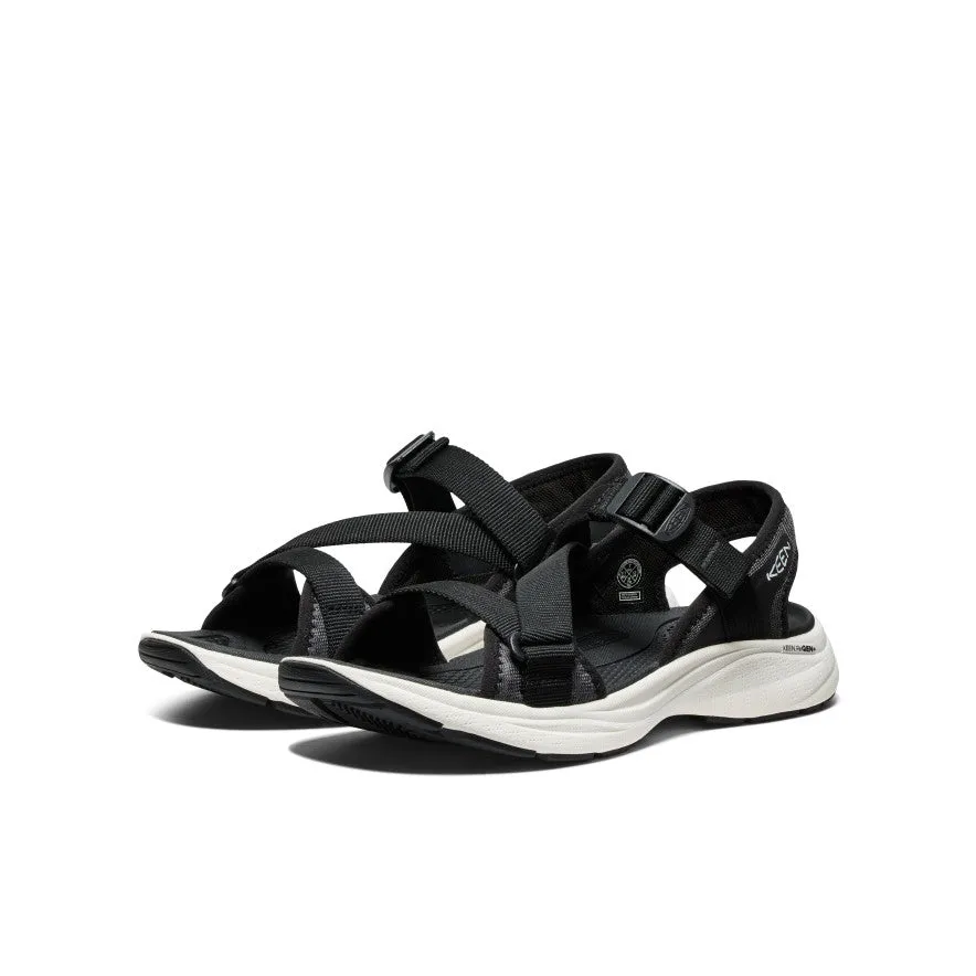 Sandale Leiki à bout ouvert pour femme | Noir/Blanc étoilé