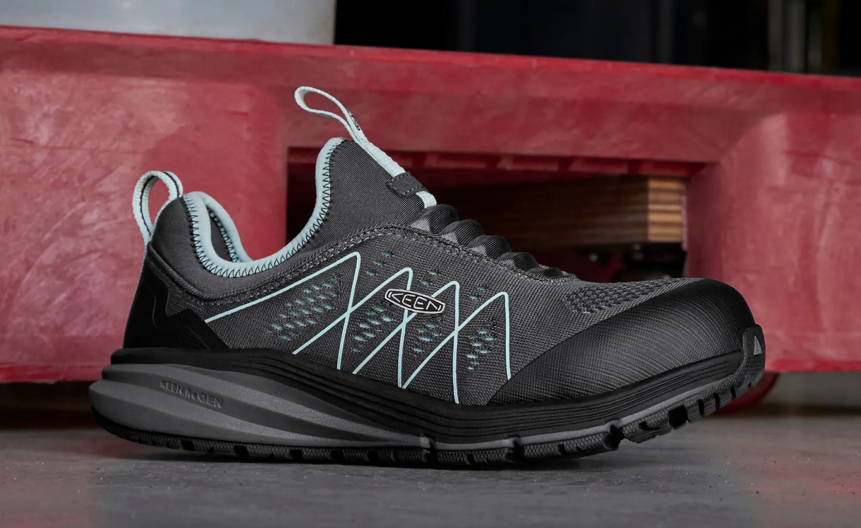 Chaussure Énergétique Vista pour Femmes (Carbon Toe) | Gris Acier/Verre Bleu