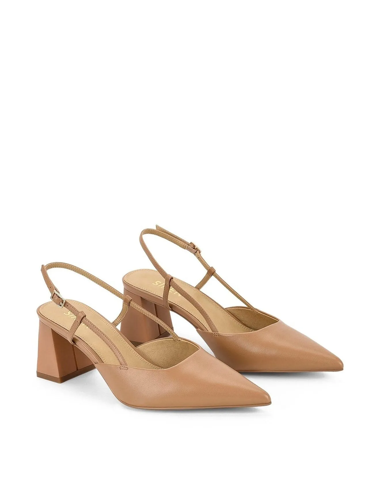 Escarpins Yasmine à bride - Cuir souple couleur beige clair