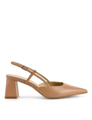 Escarpins Yasmine à bride - Cuir souple couleur beige clair