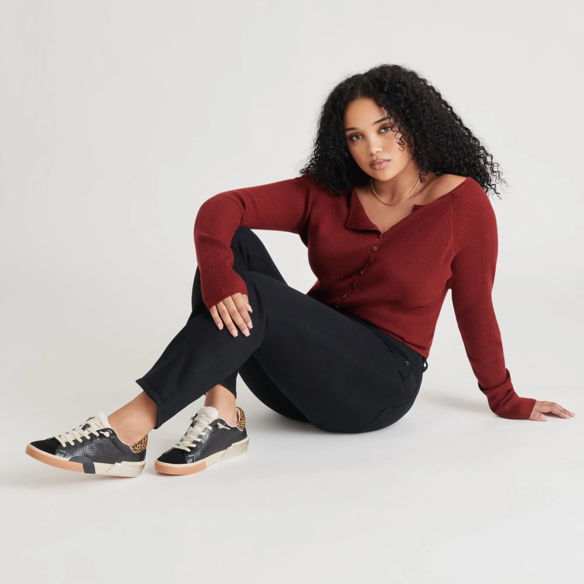 ZINA CHAUSSURES DE SPORT EN PELUCHE NOIR MULTICOLORE TISSÉ