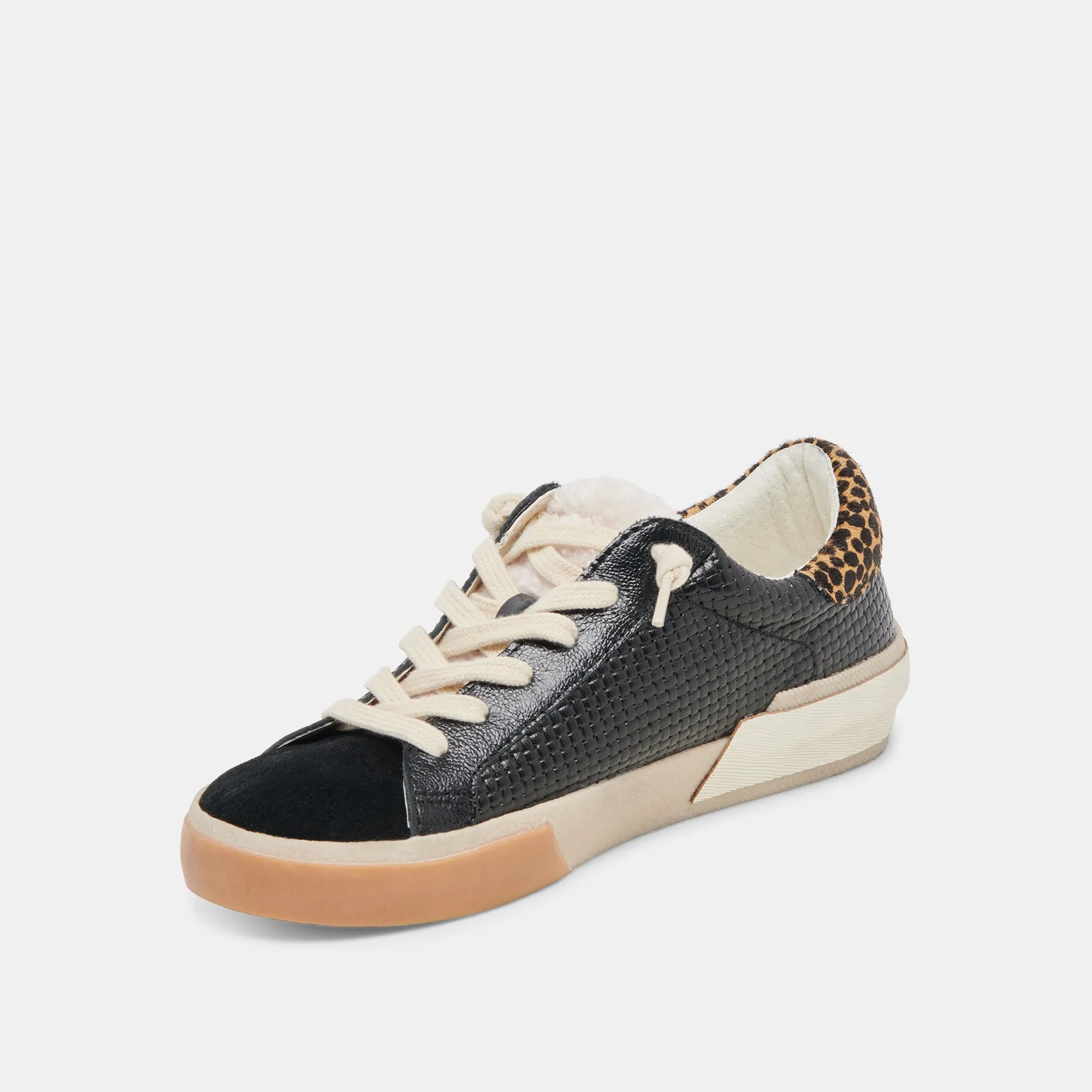 ZINA CHAUSSURES DE SPORT EN PELUCHE NOIR MULTICOLORE TISSÉ