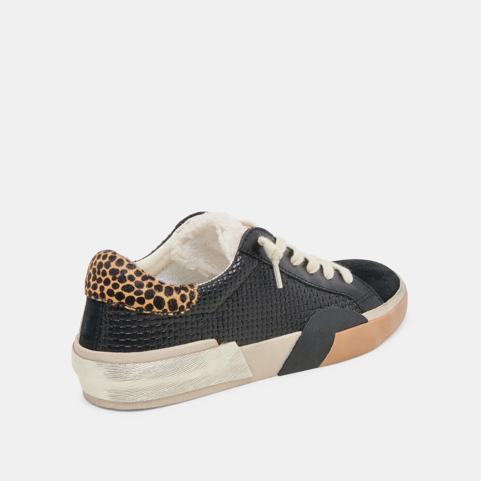 ZINA CHAUSSURES DE SPORT EN PELUCHE NOIR MULTICOLORE TISSÉ