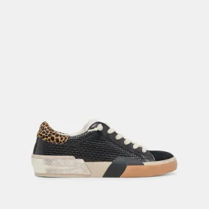 ZINA CHAUSSURES DE SPORT EN PELUCHE NOIR MULTICOLORE TISSÉ