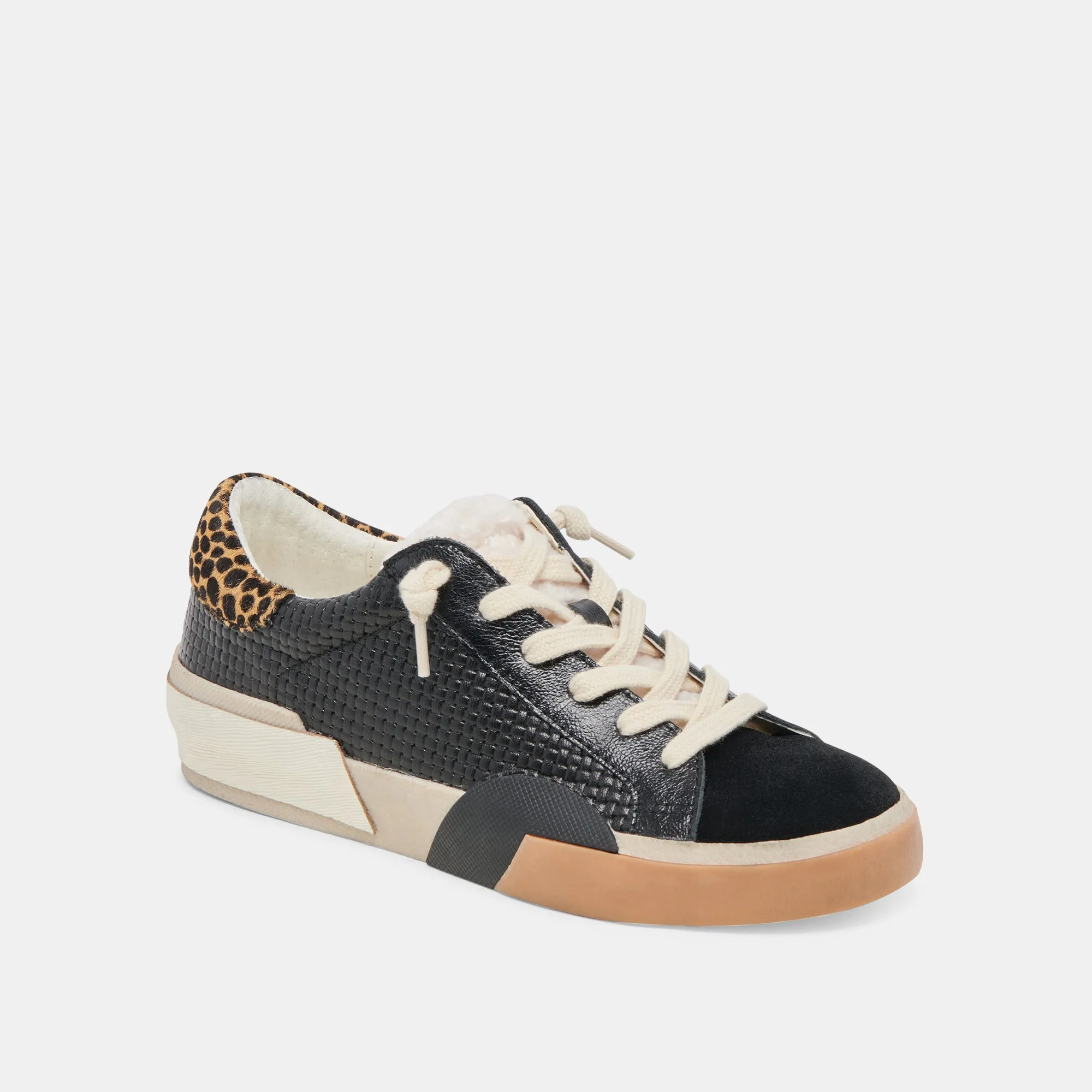 ZINA CHAUSSURES DE SPORT EN PELUCHE NOIR MULTICOLORE TISSÉ