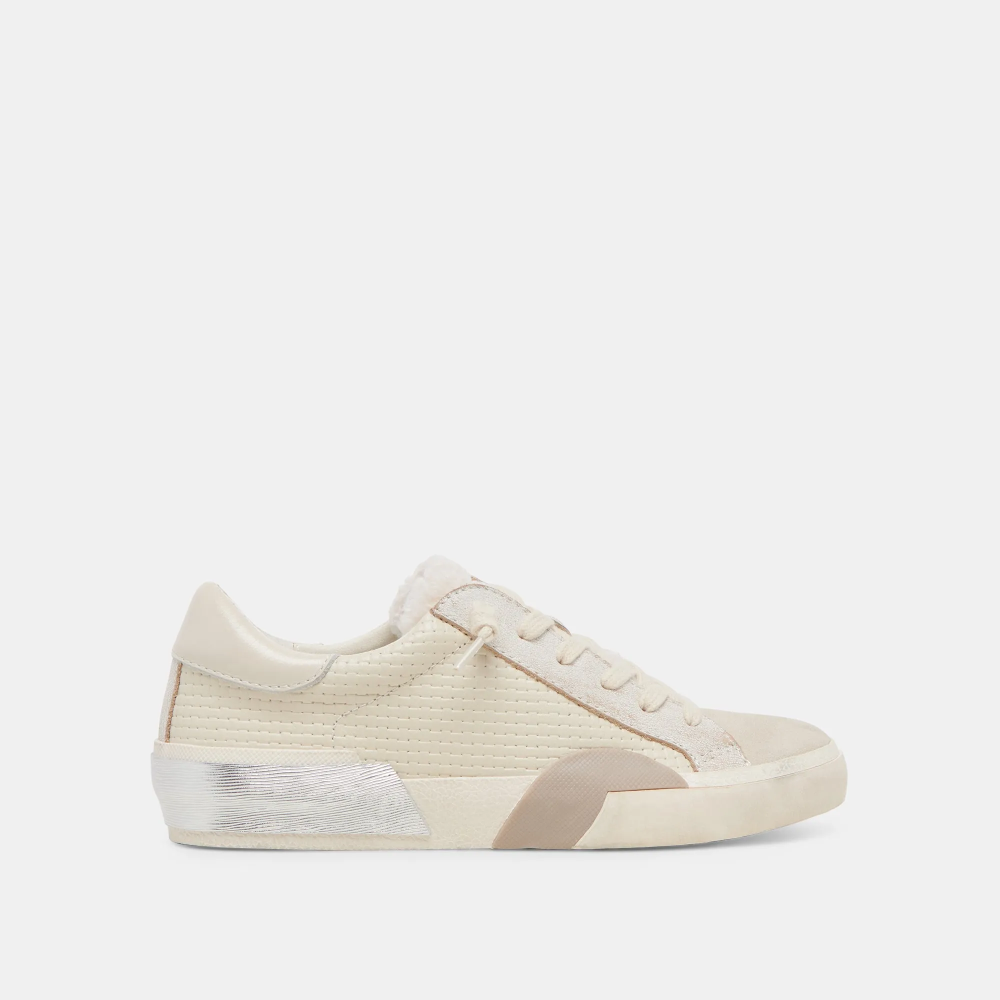 ZINA SNEAKERS EN PELUCHE TISSÉE OFF WHITE