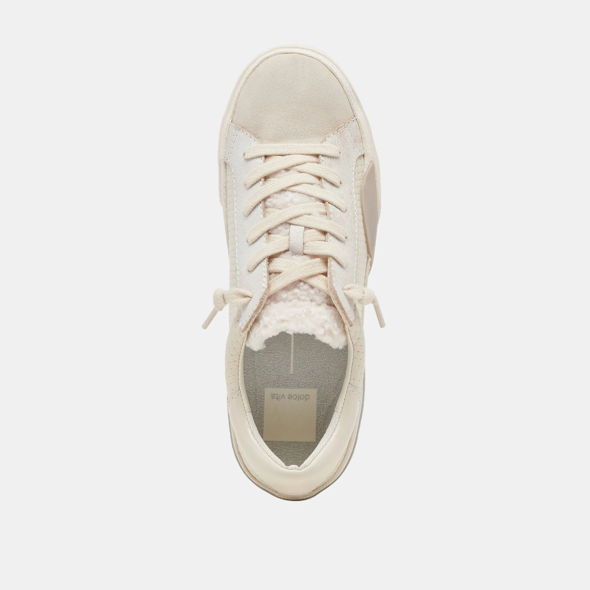 ZINA SNEAKERS EN PELUCHE TISSÉE OFF WHITE