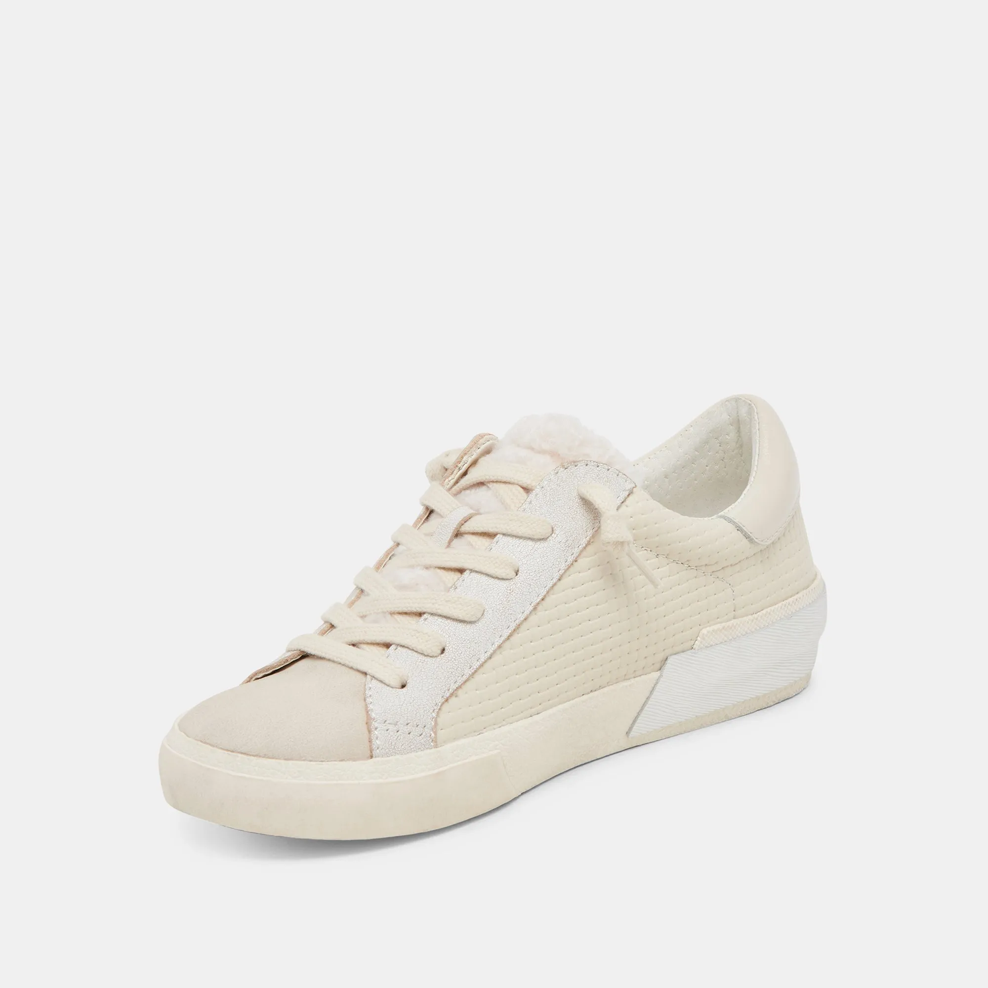 ZINA SNEAKERS EN PELUCHE TISSÉE OFF WHITE