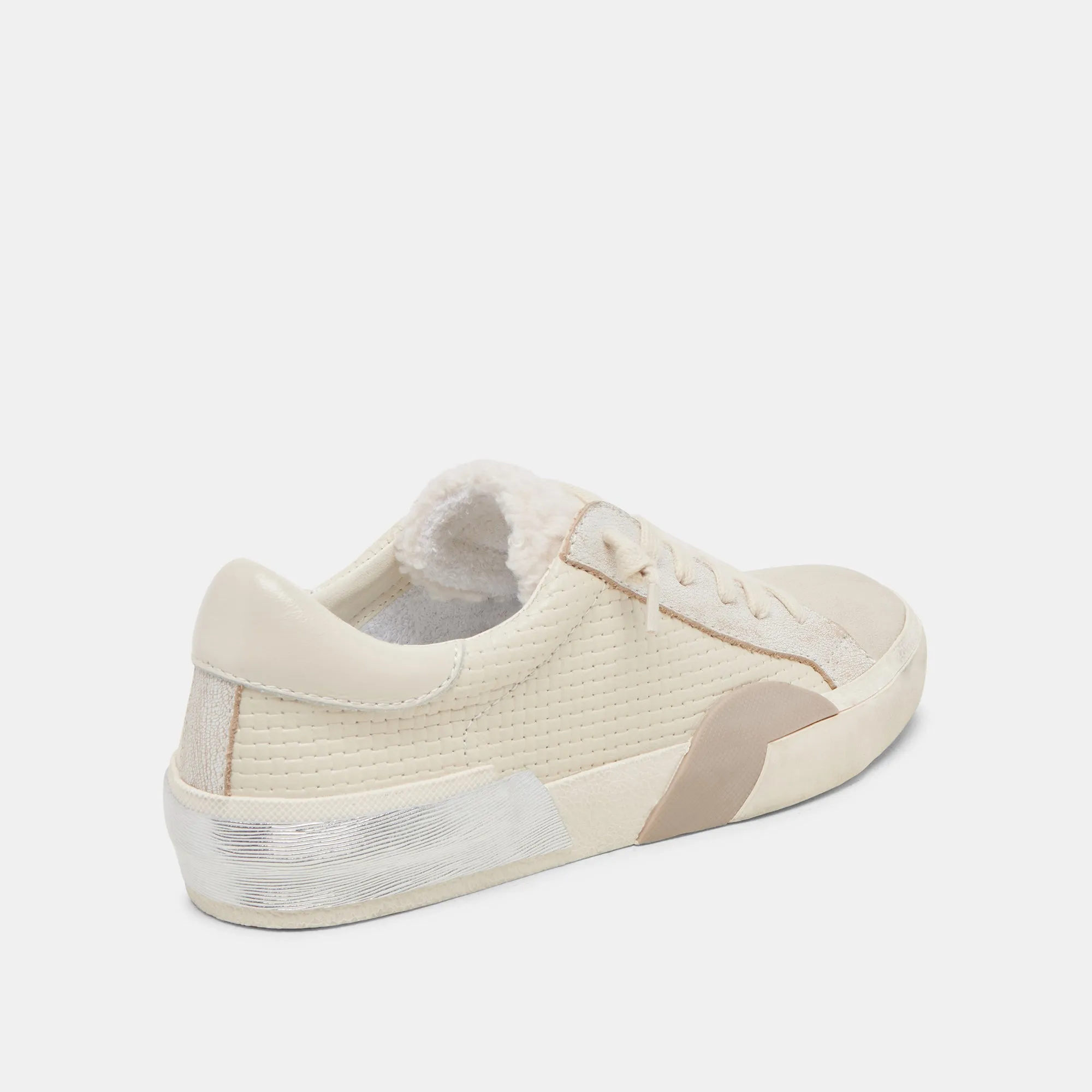 ZINA SNEAKERS EN PELUCHE TISSÉE OFF WHITE