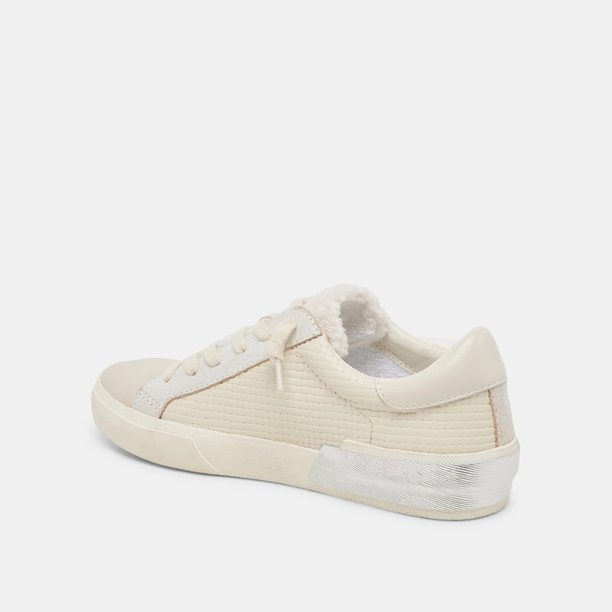 ZINA SNEAKERS EN PELUCHE TISSÉE OFF WHITE